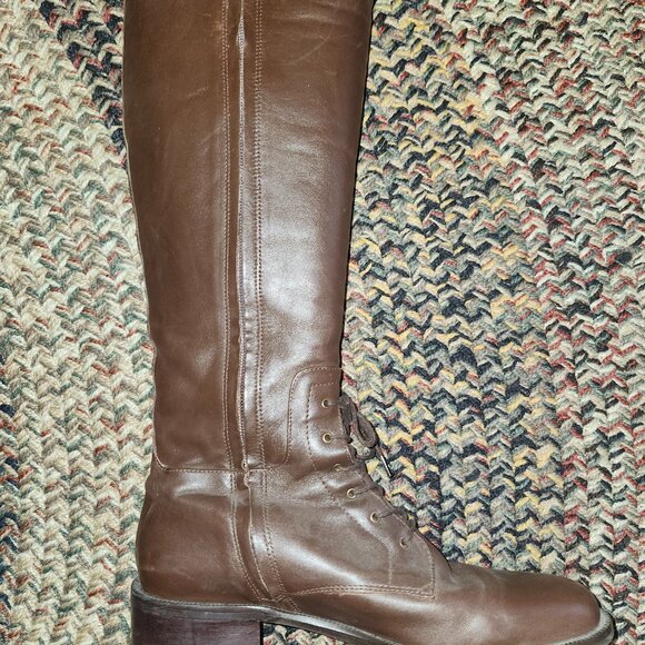 Brown leather boots - Picture 2 of 4